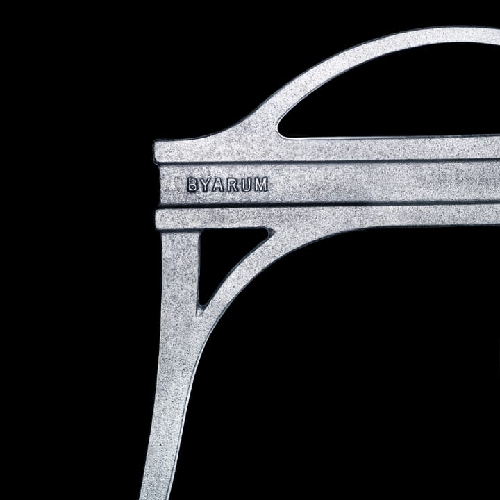 Banc Lessebo, Acajou, support en aluminium brut Byarums bruk
