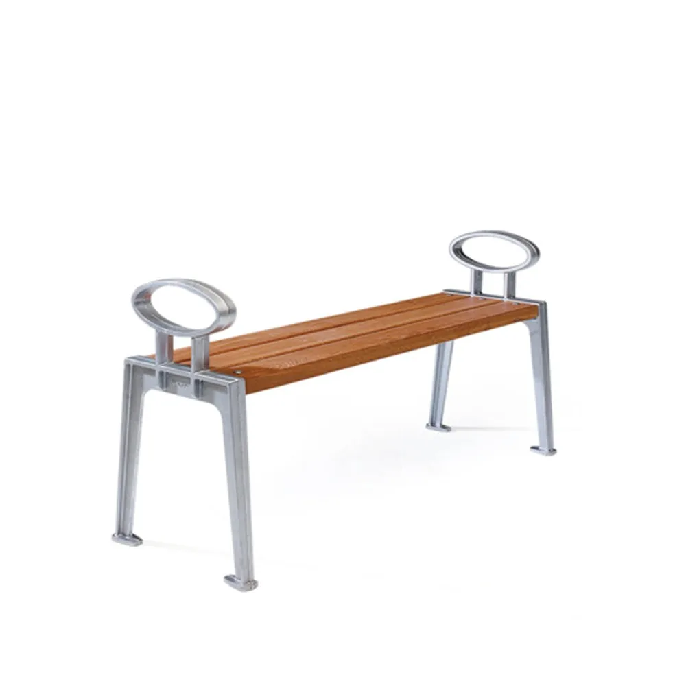 Banc Skillinge, Huile de chêne, support en aluminium brut Byarums bruk