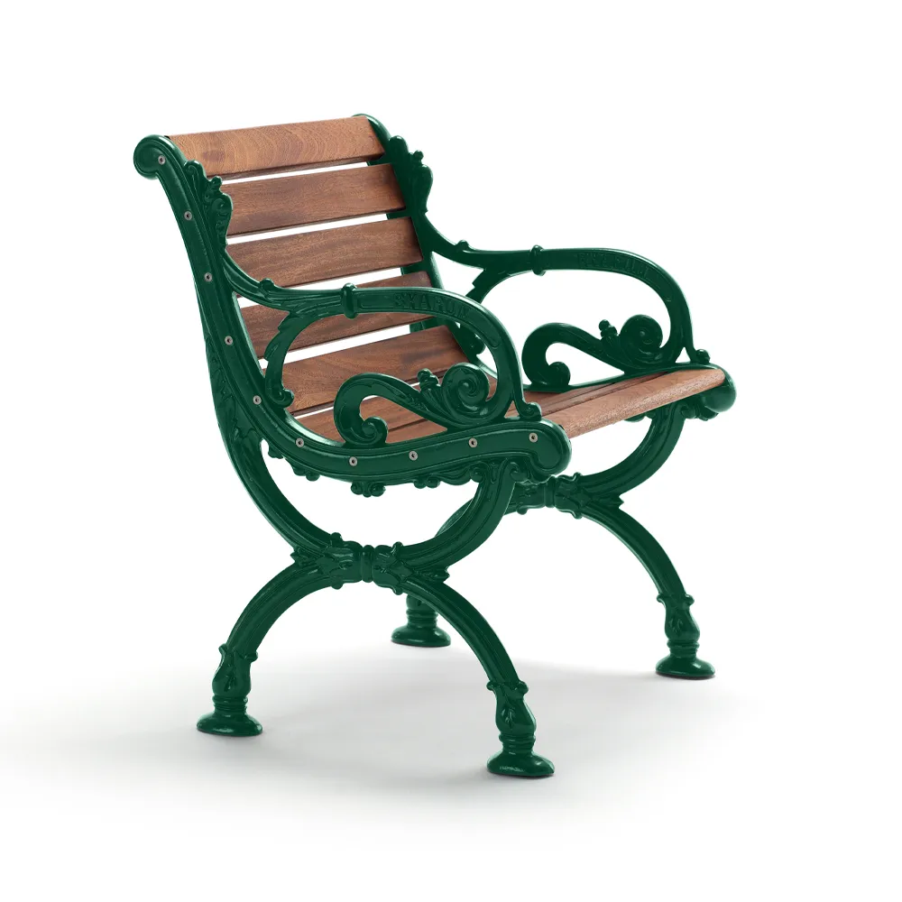 Fauteuil Byarum, Acajou, support vert Byarums bruk
