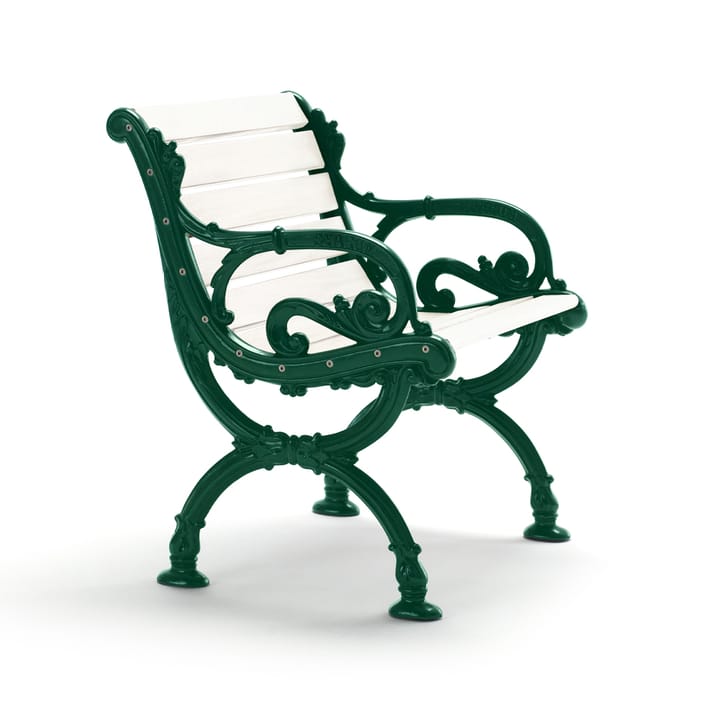 Fauteuil Byarum - Pin laqué blanc, support vert - Byarums bruk