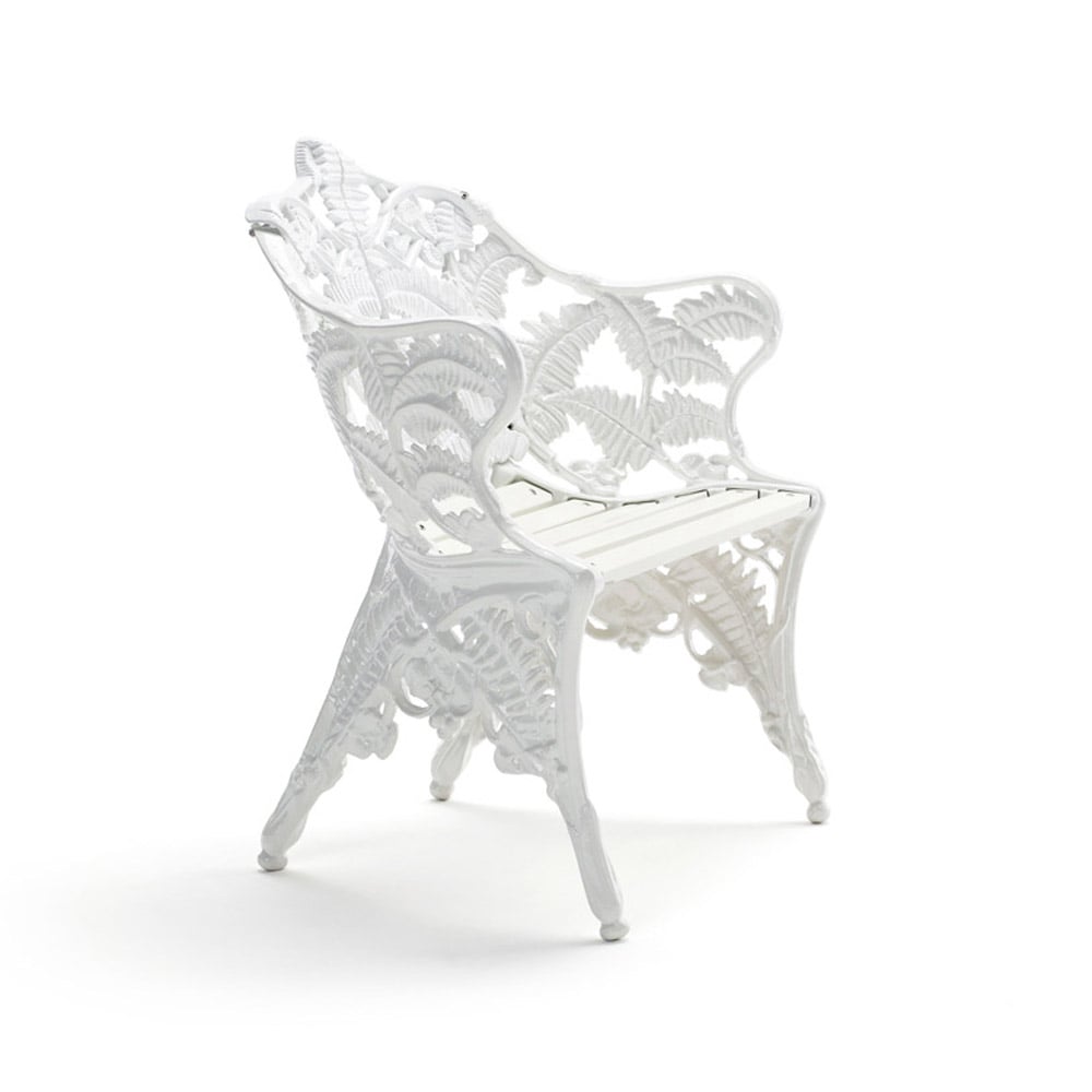 Byarums bruk Fauteuil Classic Pin laqué blanc, support blanc