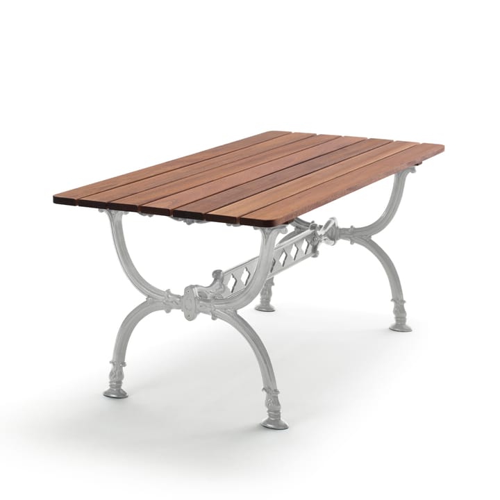 Table Byarum 142x72 cm - Acajou, support en aluminium brut - Byarums bruk