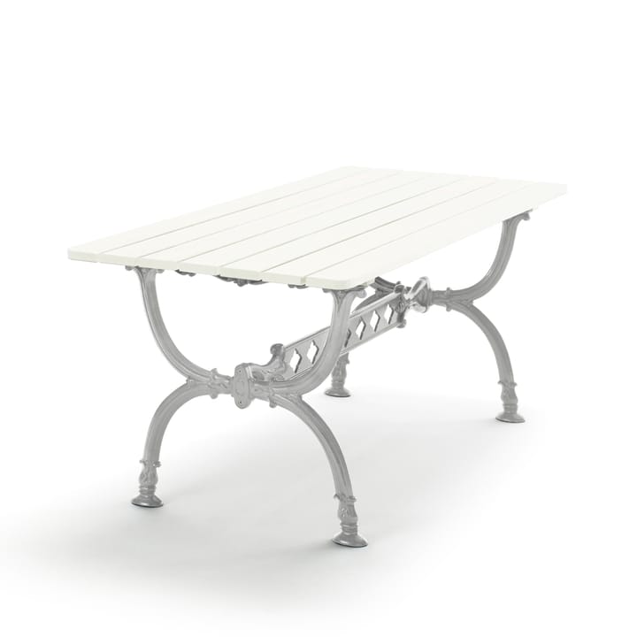 Table Byarum 142x72 cm - Pin blanc laqué, support en aluminium brut - Byarums bruk