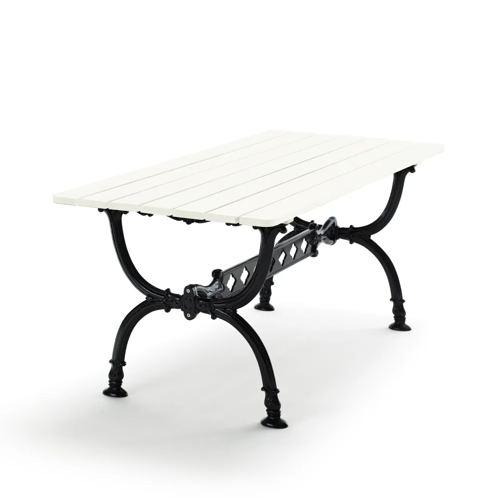 Table Byarum 142x72 cm, Pin laqué blanc, support noir Byarums bruk