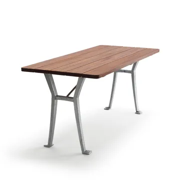 Table Lessebo - Acajou, support en aluminium brut - Byarums bruk