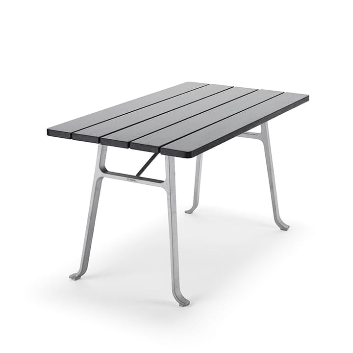 Table Seriff - Lasure acajou noire, support en aluminium brut - Byarums bruk