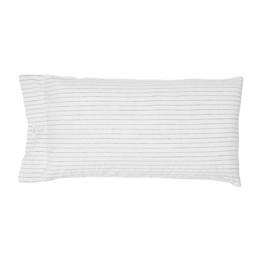 byNORD Oreiller Gunhild 50x90 cm Snow-coal | Design Scandinave | Taies d'oreiller | Noir