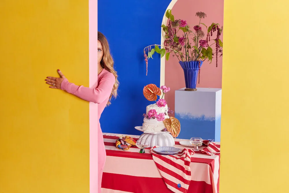 Assiette à dessert Poppy 20,5x21 cm, Bleu Byon