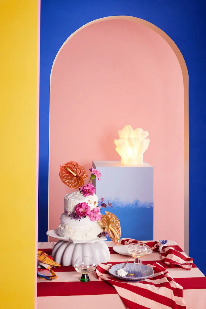 Assiette à dessert Poppy 20,5x21 cm, Bleu Byon