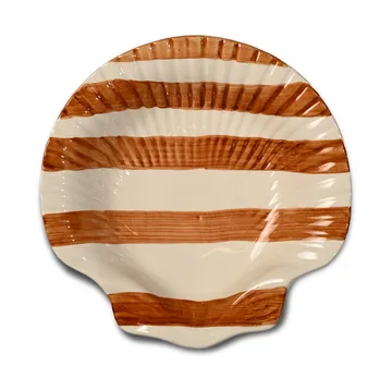 Assiette Armona stripe 23,5x23,5 cm - Brun clair-blanc - Byon