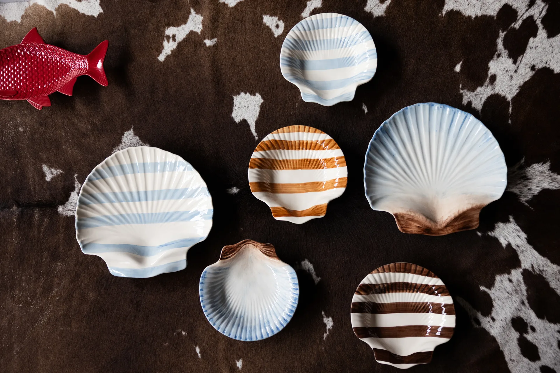 Assiette Armona stripe 23,5x23,5 cm, Brun clair-blanc Byon