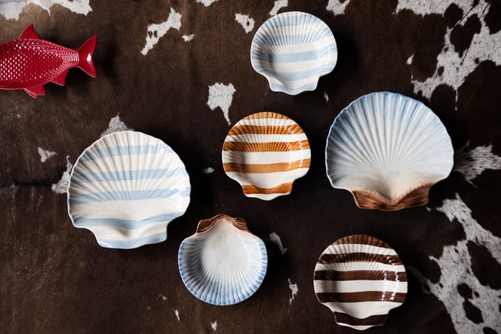 Assiette Armona stripe 23,5x23,5 cm, Brun clair-blanc Byon