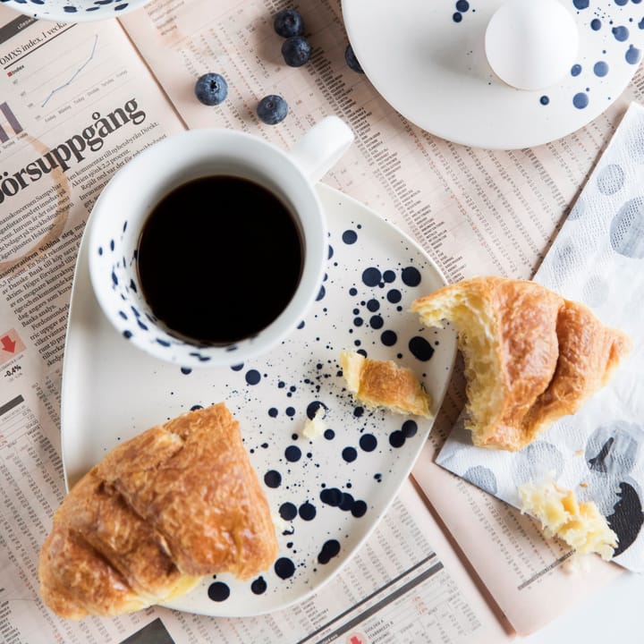 Assiette Dottie 21 cm, Noir-blanc Byon