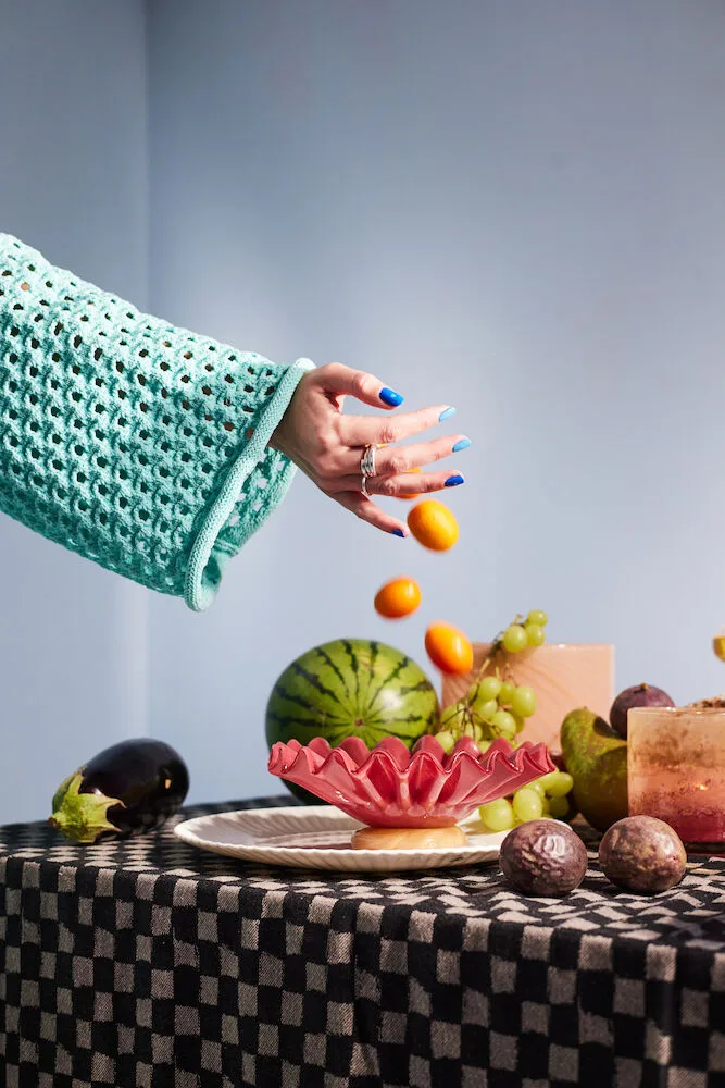 Bougeoir Calore XS Ø10 cm, Rose-beige-bordeaux Byon