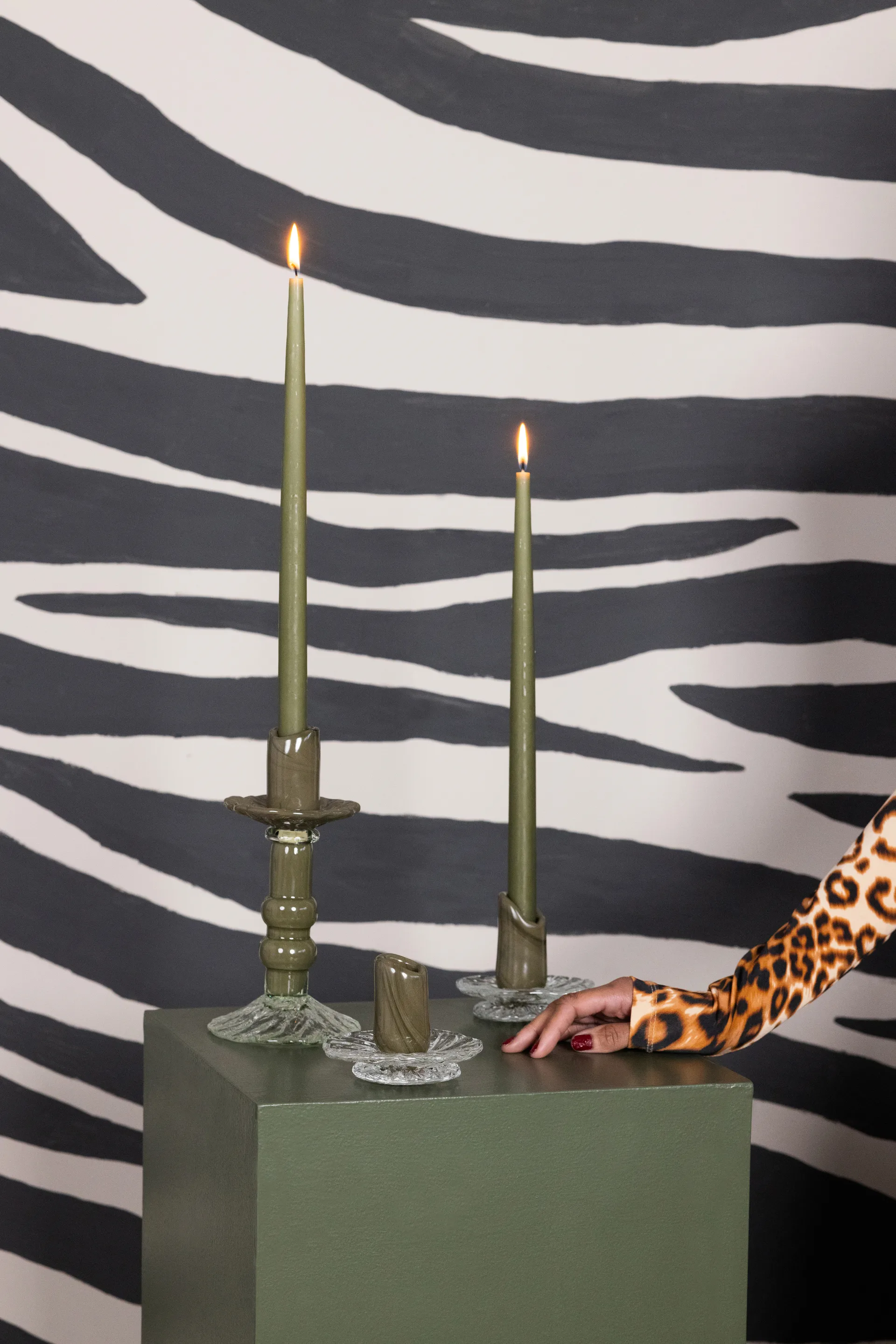 Bougeoir Lara S 22 cm, Vert-clair Byon