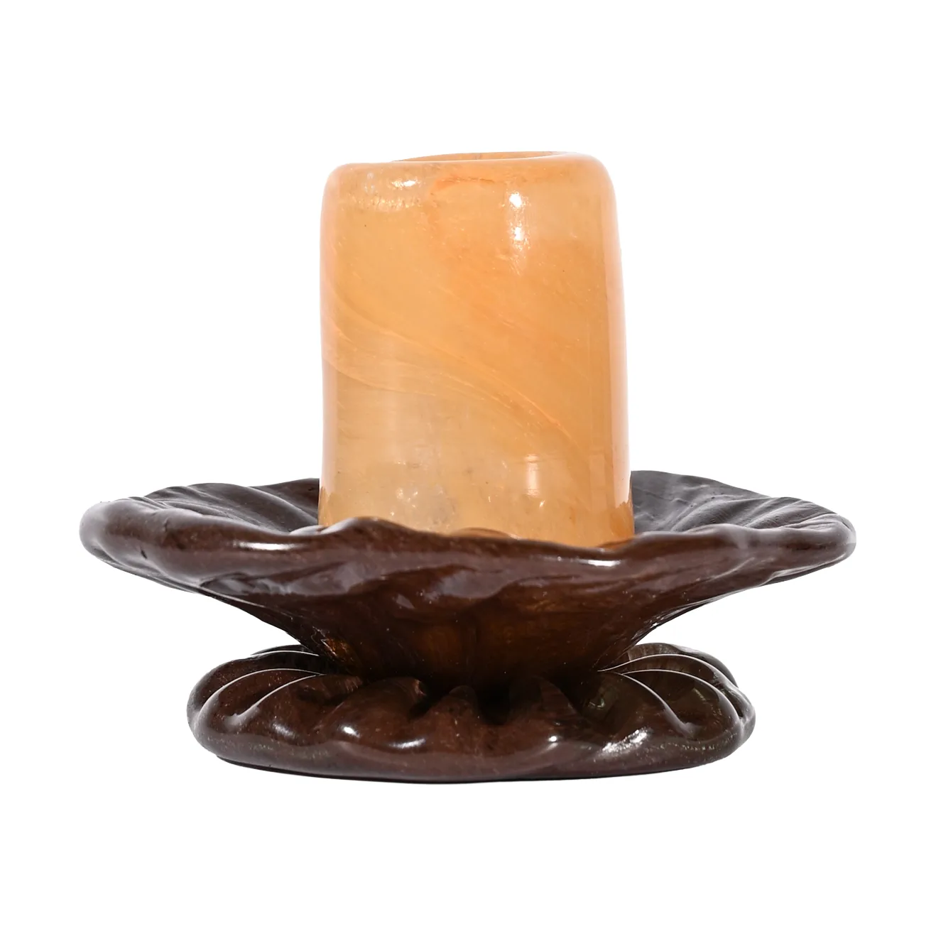 Bougeoir Lara XS 9 cm, Orange-brun Byon