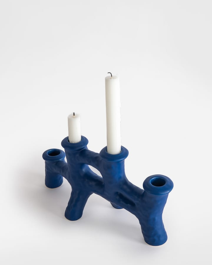 Bougeoir Luca 12x30 cm, Bleu Byon