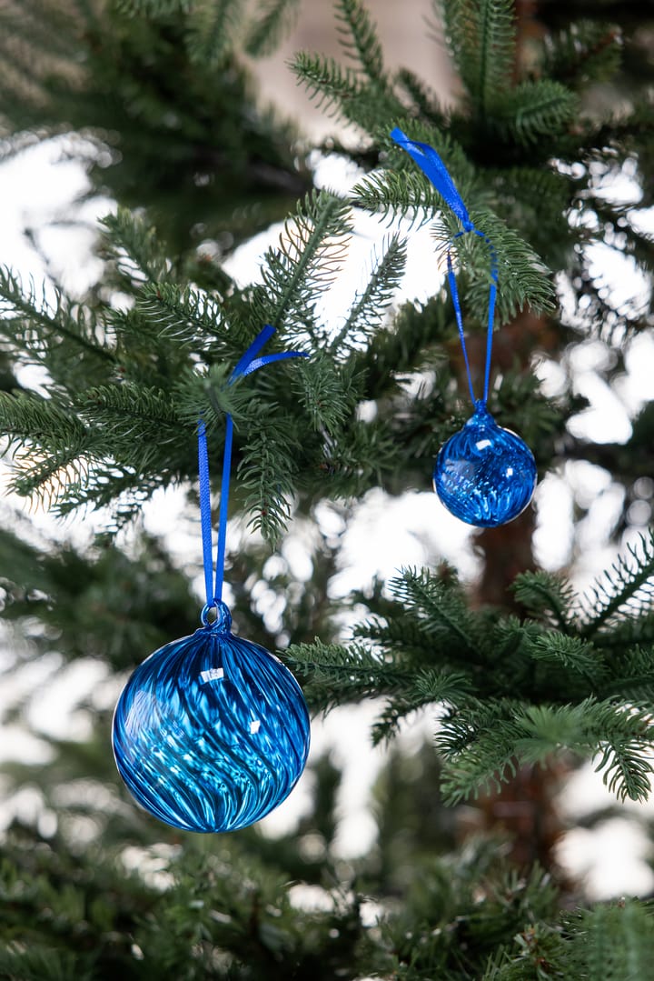 Boule de sapin Opacity M Ø8 cm, 2 pièces, Bleu Byon