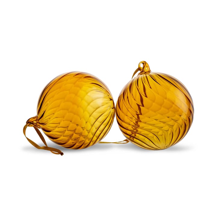 Boule de sapin Opacity M Ø8 cm, 2 pièces - Jaune - Byon