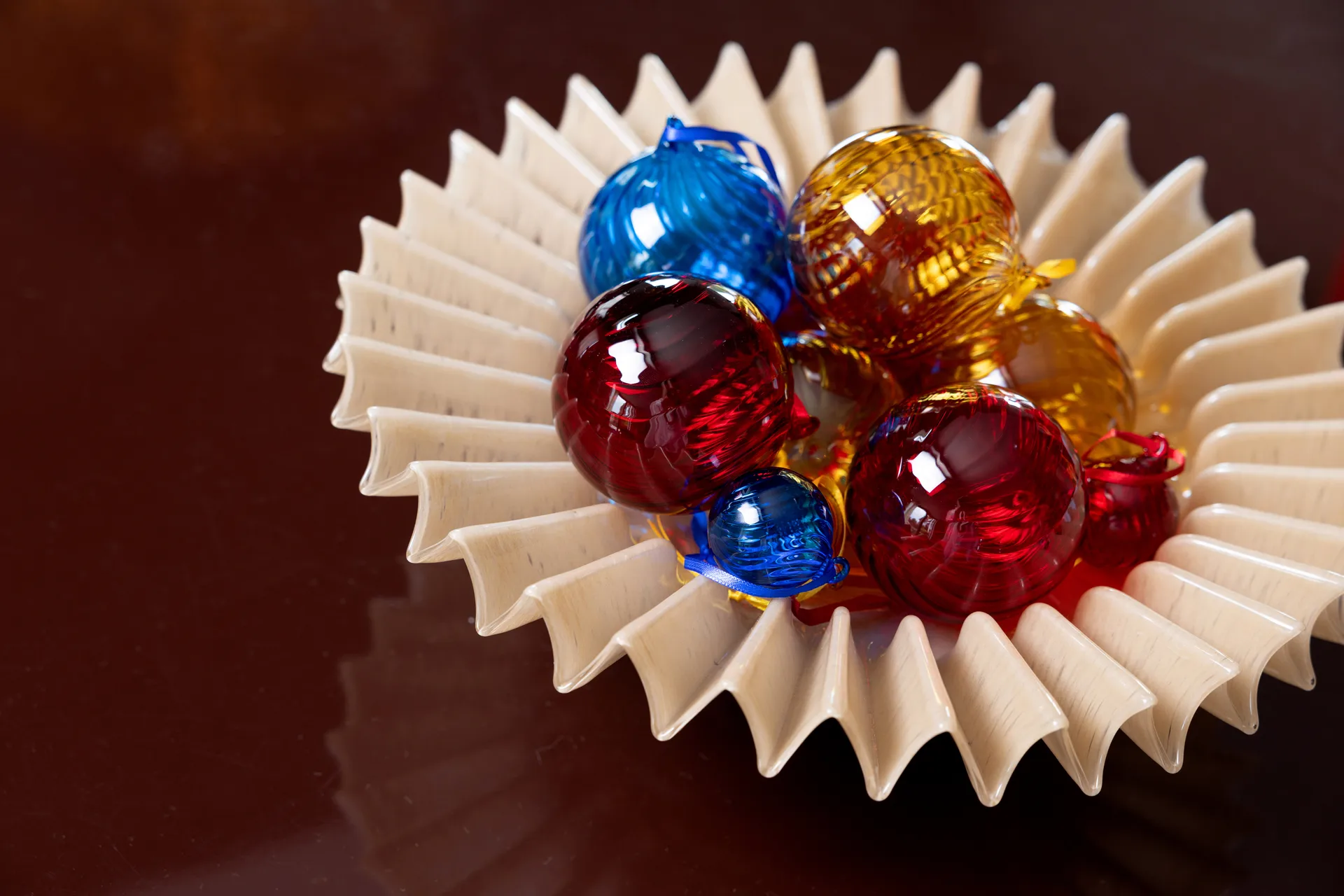 Boule de sapin Opacity M Ø8 cm, 2 pièces, Jaune Byon