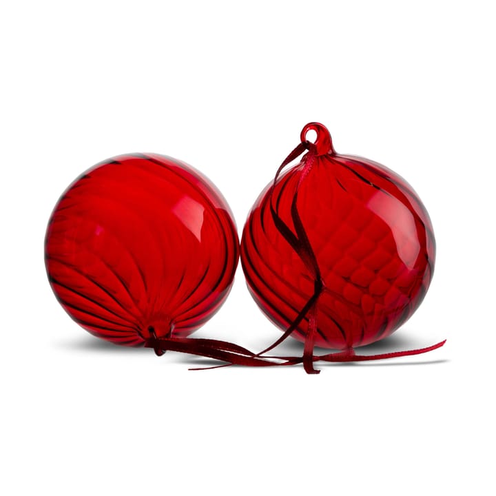 Boule de sapin Opacity M Ø8 cm, 2 pièces - Rouge - Byon