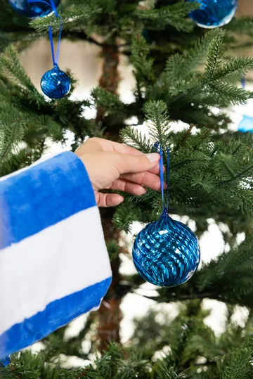 Boule de sapin Opacity XS Ø4 cm, 4 pièces - Bleu - Byon