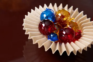 Boule de sapin Opacity XS Ø4 cm, 4 pièces - Bleu - Byon