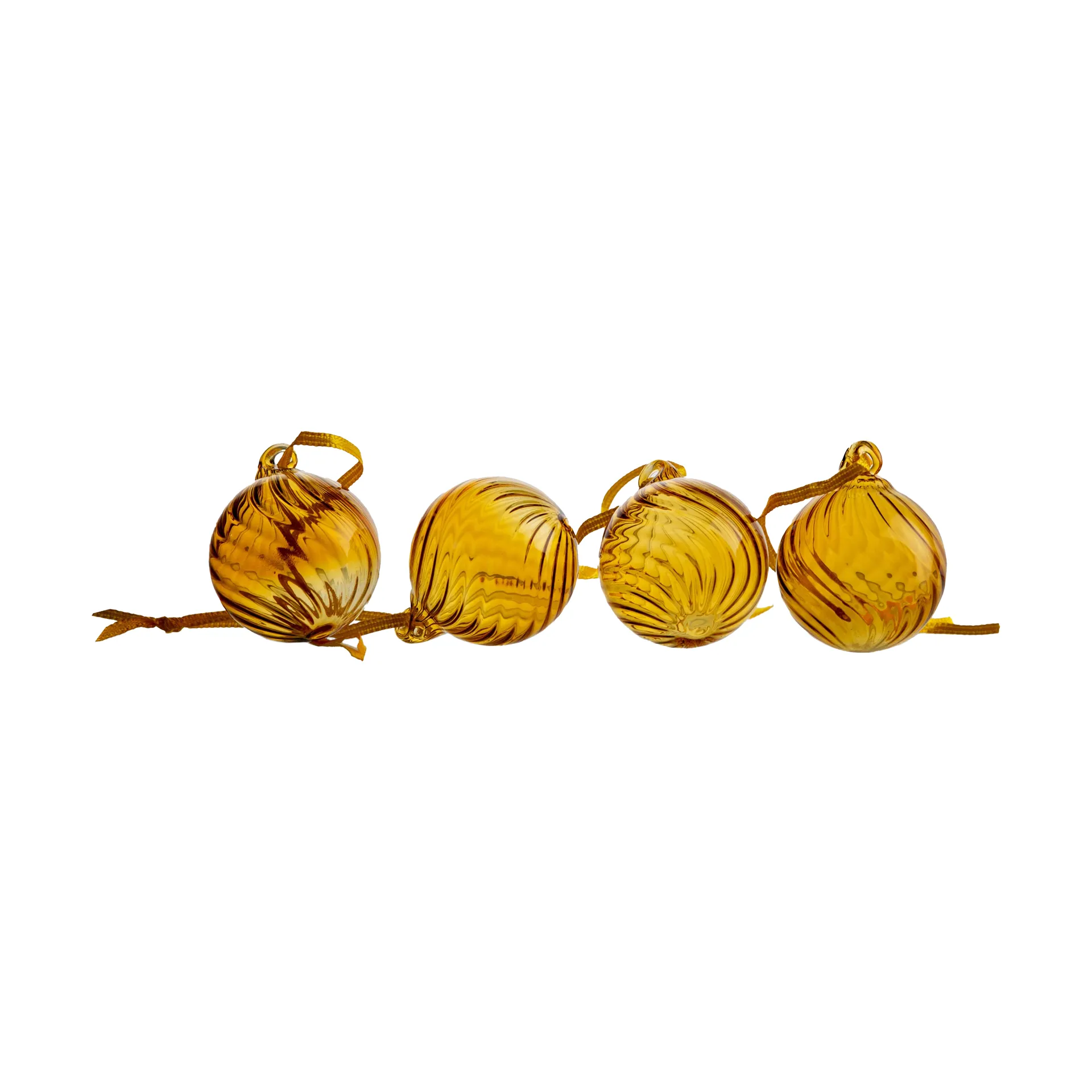 Boule de sapin Opacity XS Ø4 cm, 4 pièces, Jaune Byon