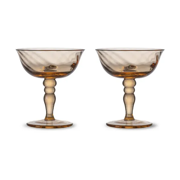 Coupe à champagne italienne Opacity 15 cl lot de 2, Pêche Byon