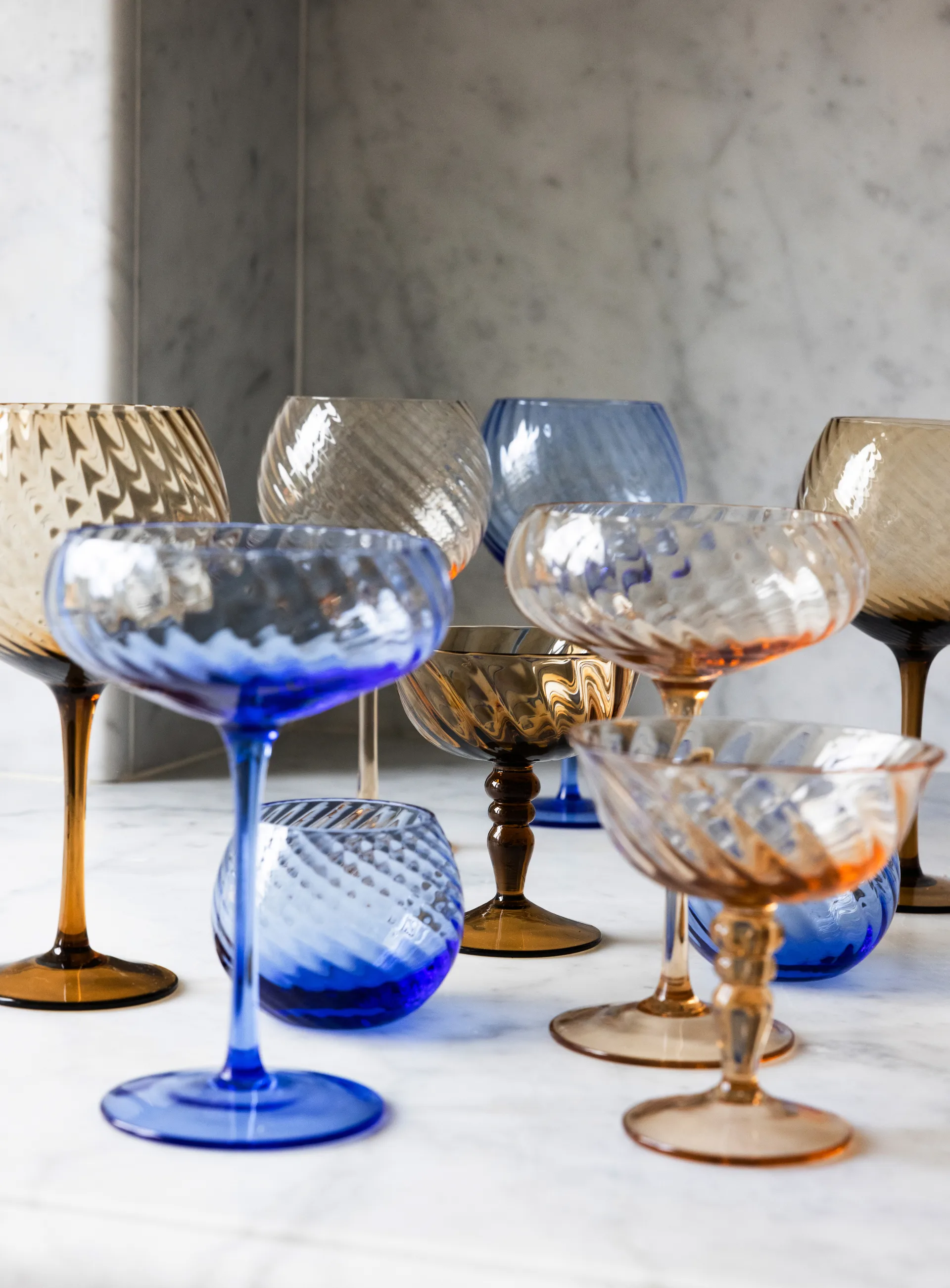 Coupe à champagne Opacity 30 cl lot de 2, Bleu Byon