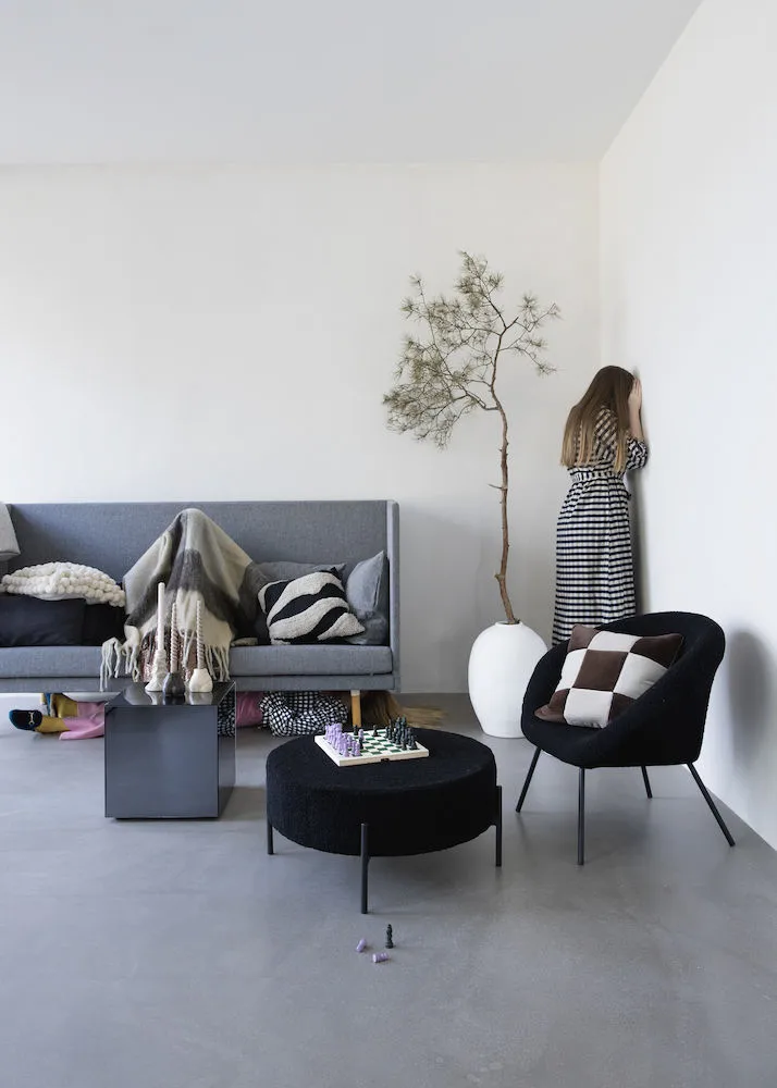 Coussin Fluffy 50x50 cm, Black-beige Byon