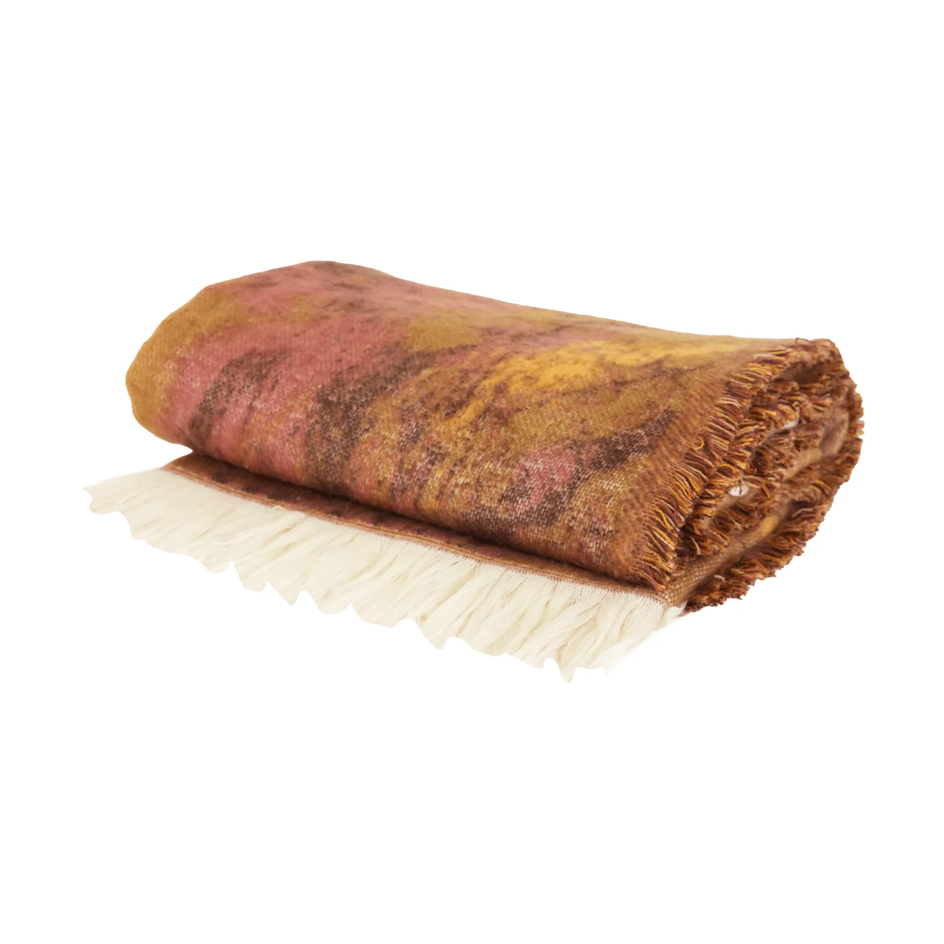 Couverture Mavi, Brun-beige-rouge bordeaux, 130x170 cm Byon