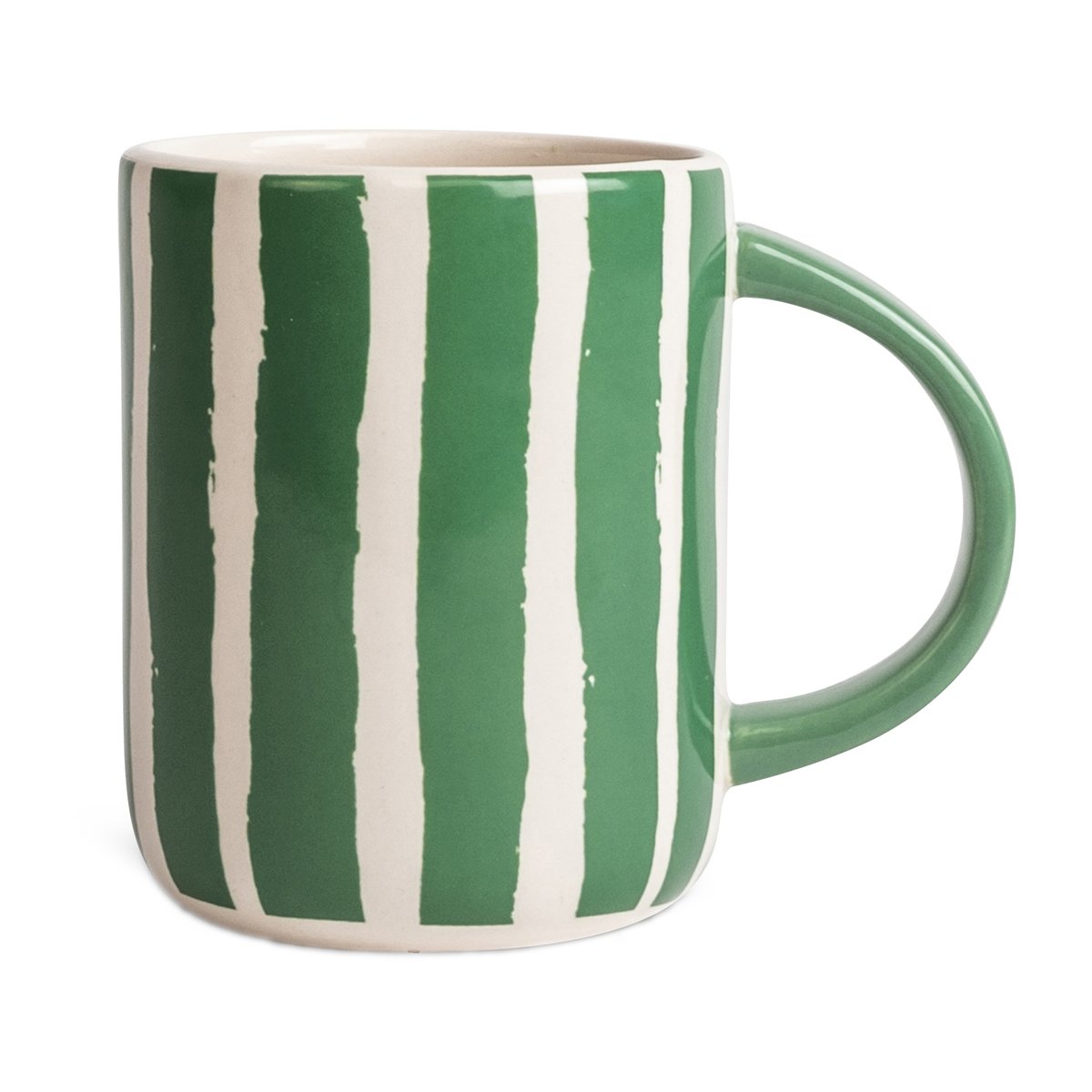 byon mug liz à rayures 28 cl vert-blanc