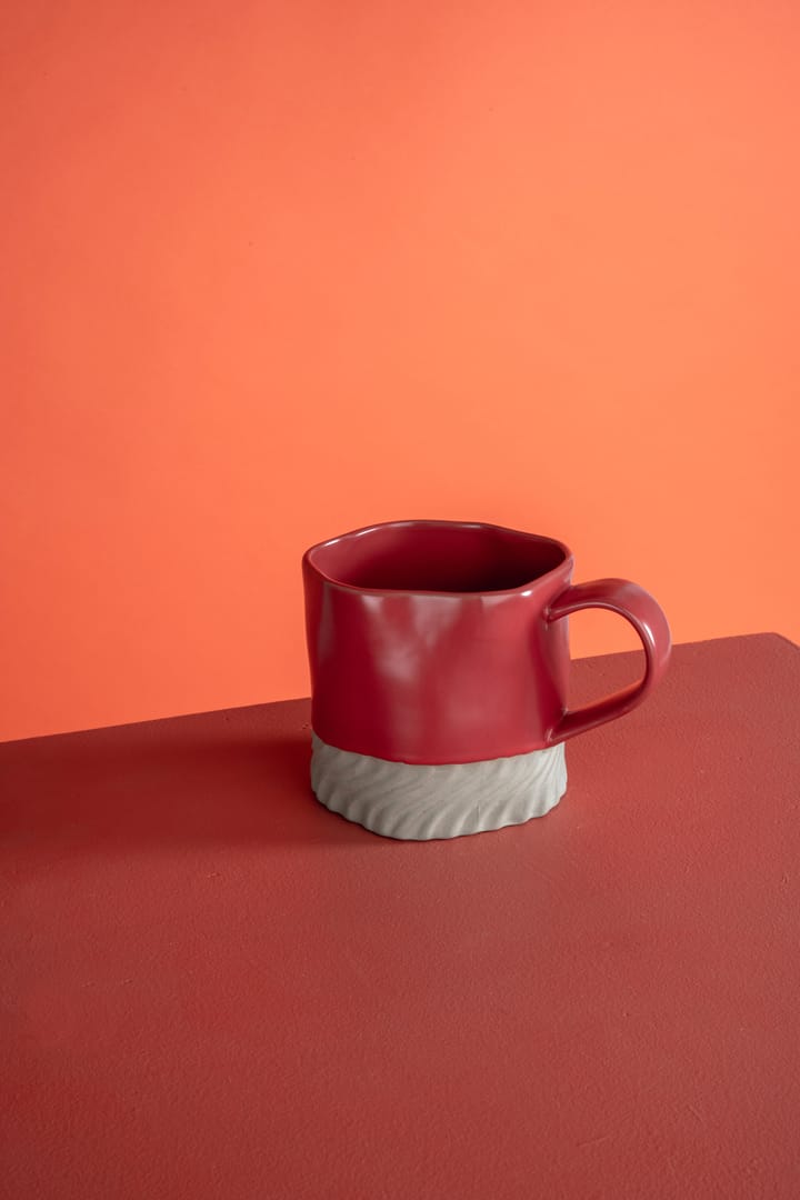 Mug Swirl 38 cl - Rouge-beige - Byon