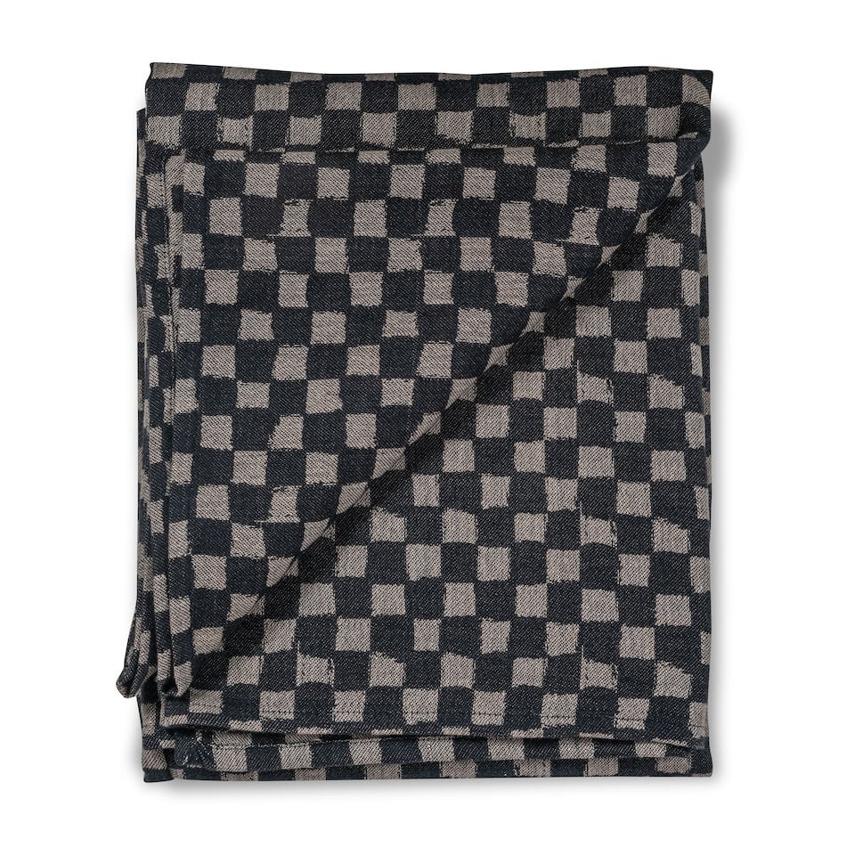 Byon Nappe Checki 150x250 cm Beige | Design Scandinave | Nappes | Noir