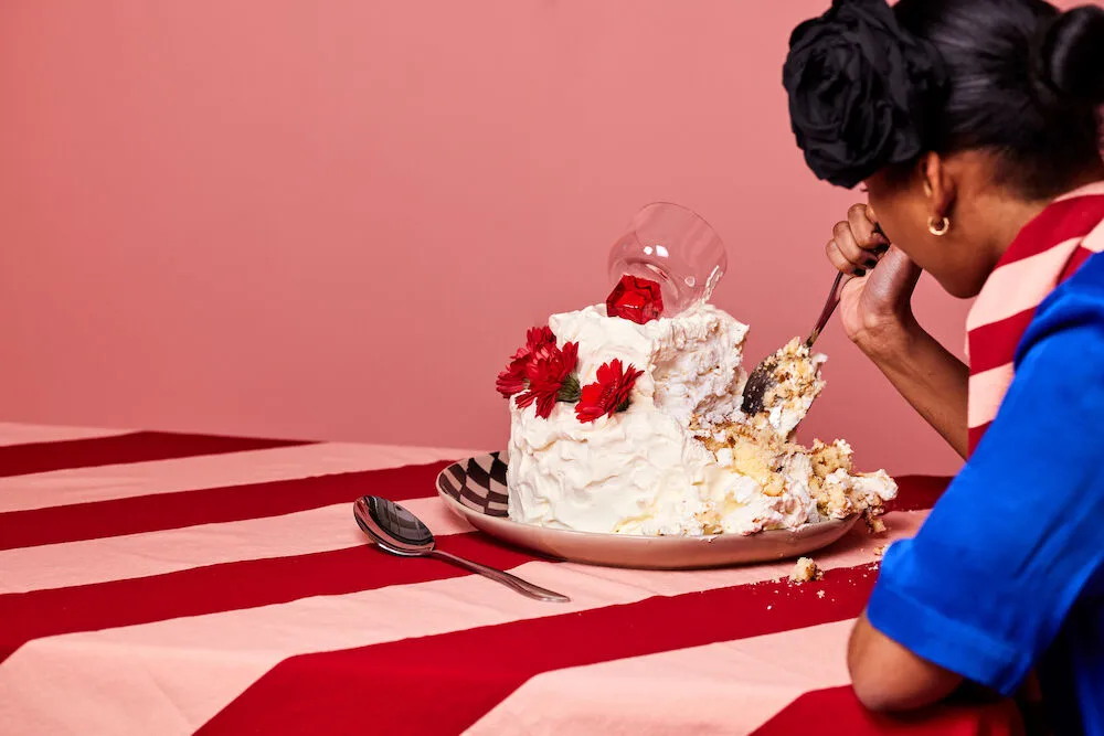 Nappe Leya Stripe 150x250 cm, Rouge-rose Byon