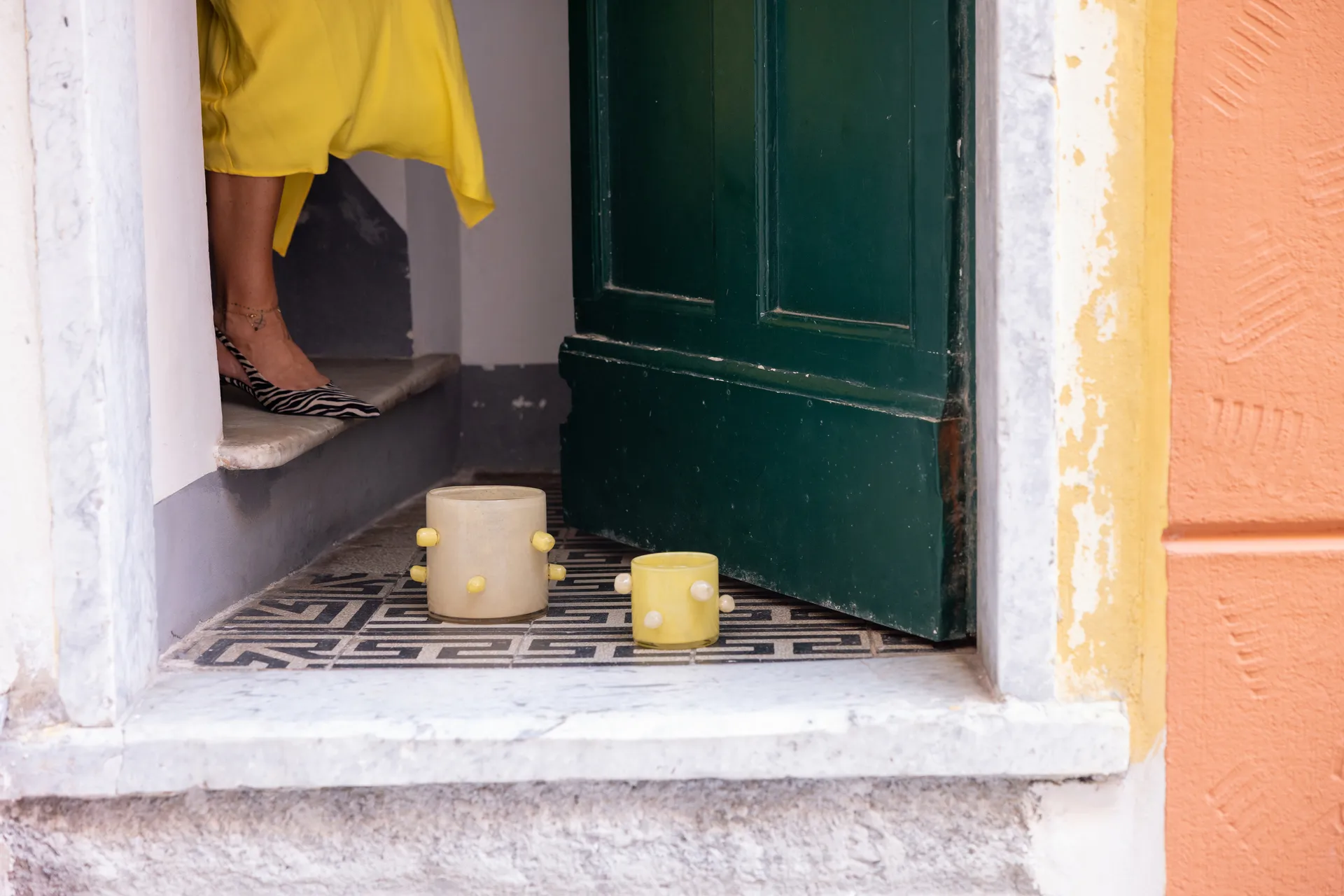 Photophore Arlo M Ø15 cm, Beige-jaune Byon