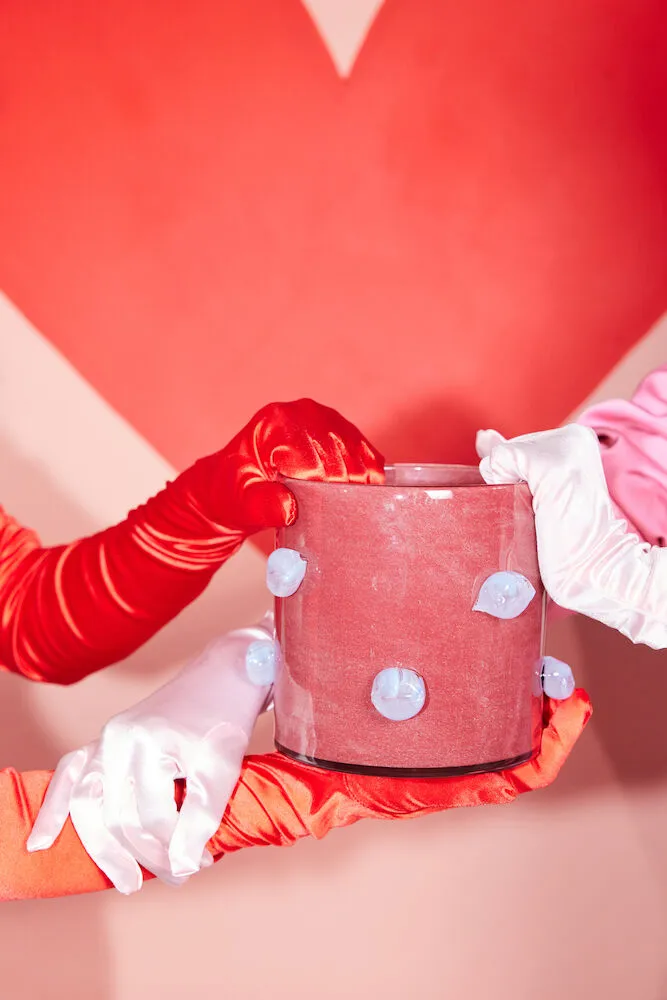 Photophore Arlo M Ø15 cm, Bordeaux-bleu clair Byon