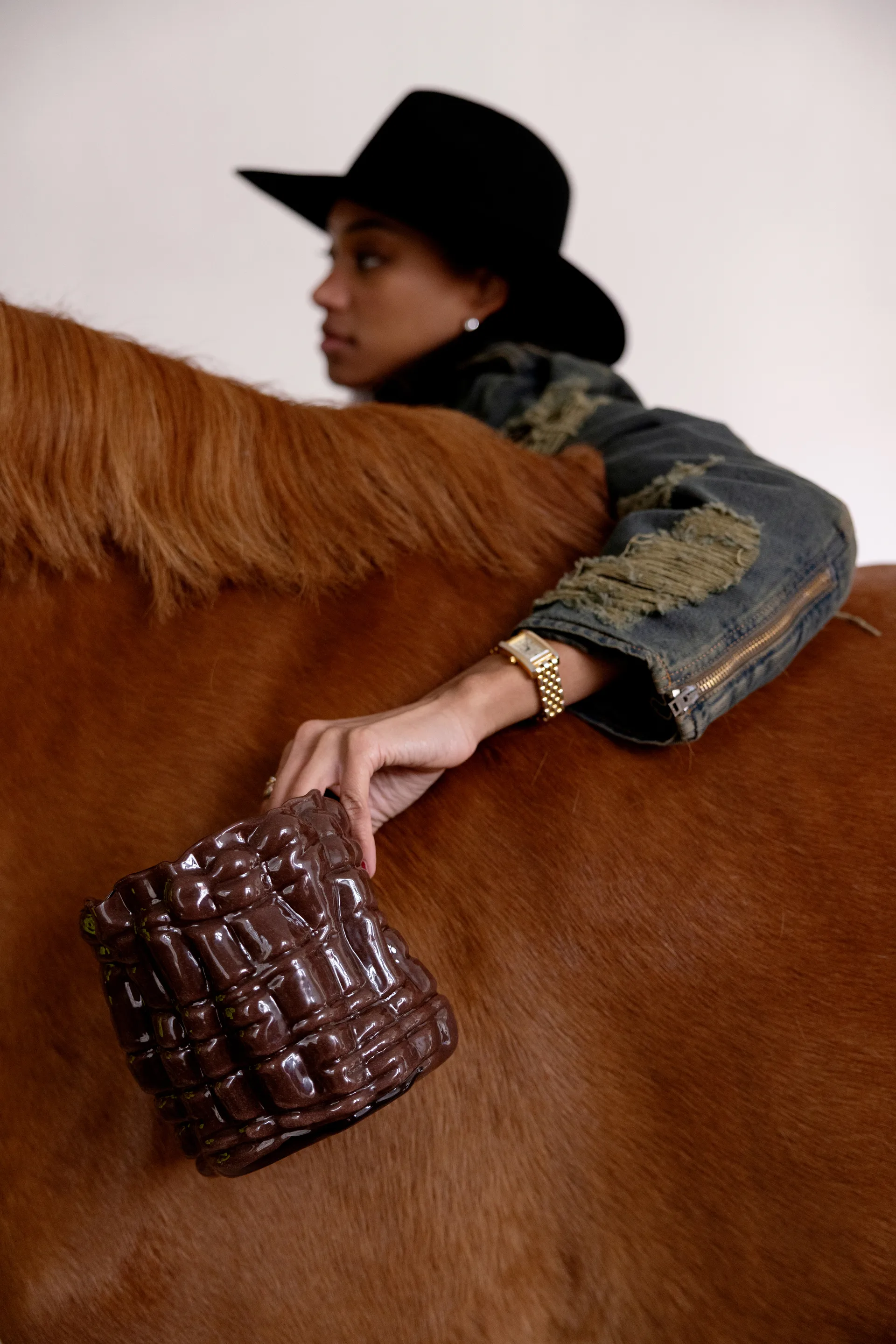 Photophore Laranne Ø15 cm, Marron Byon