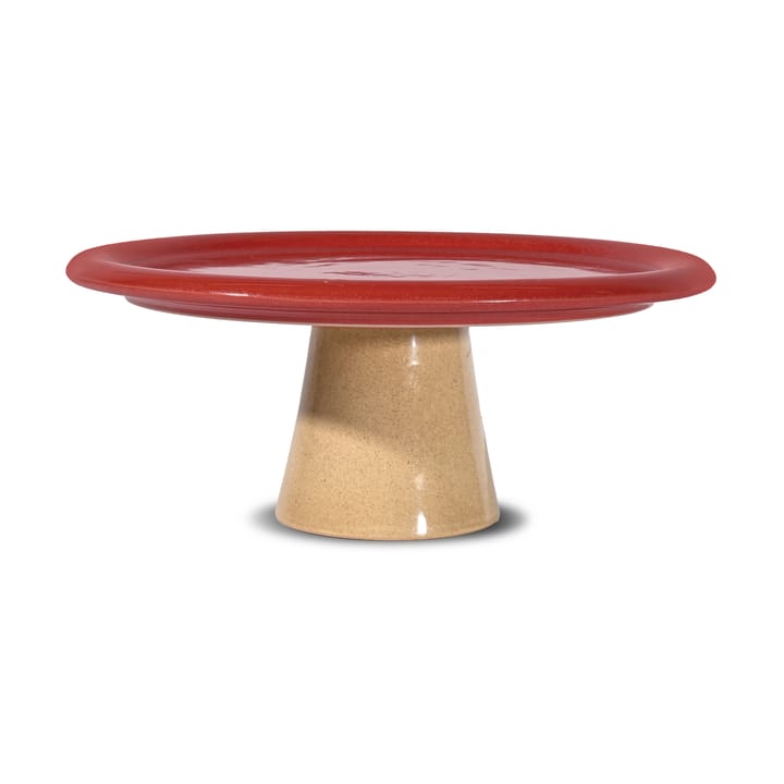 Plateau à gâteaux Porto Ø26x11 cm - Rouge-beige - Byon