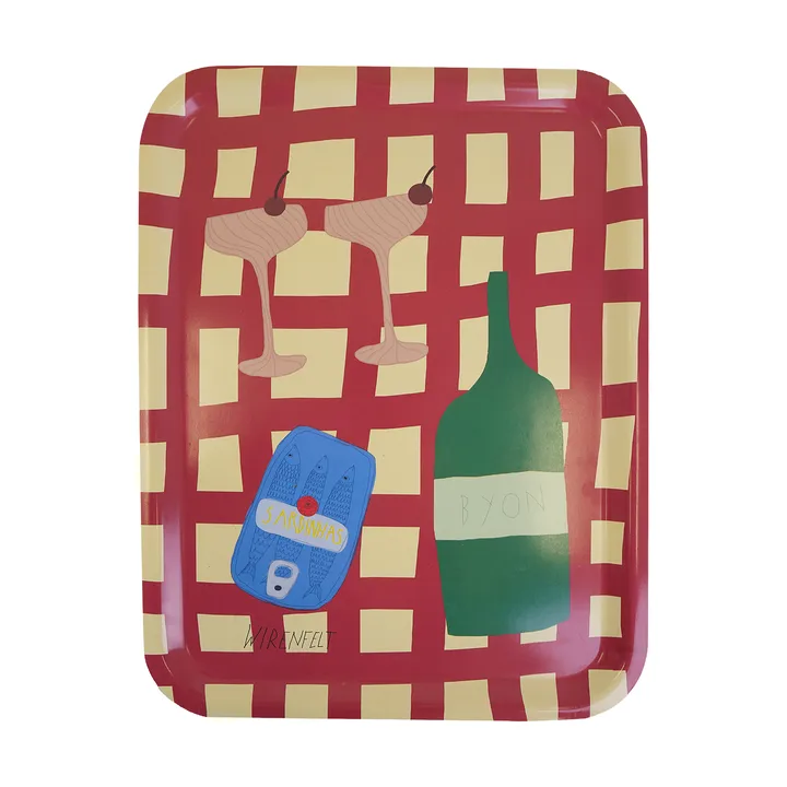 Plateau Sera - Rouge, 33x43 cm - Byon