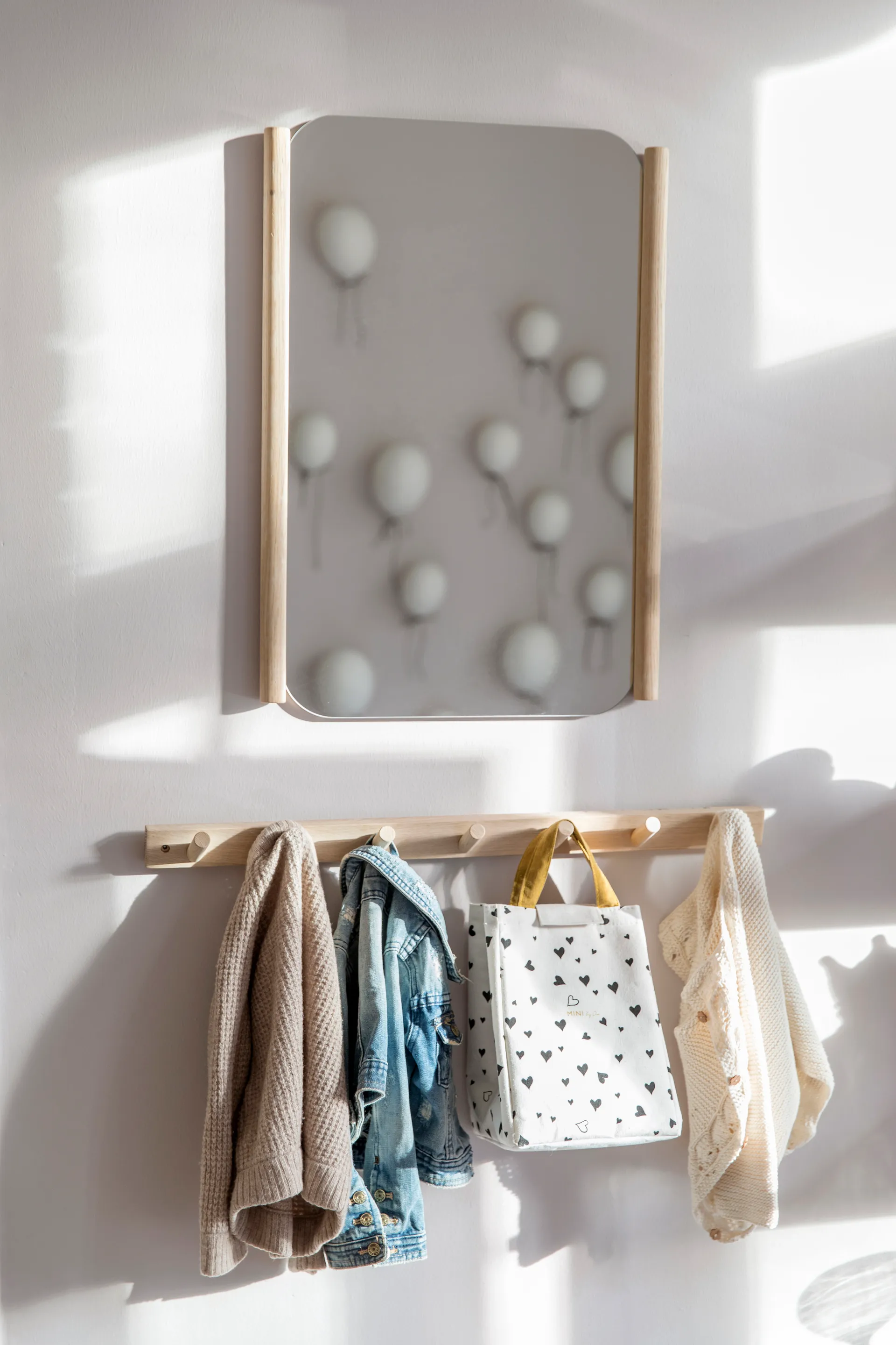 Porte-manteaux Else naturel, 7 boutons Byon