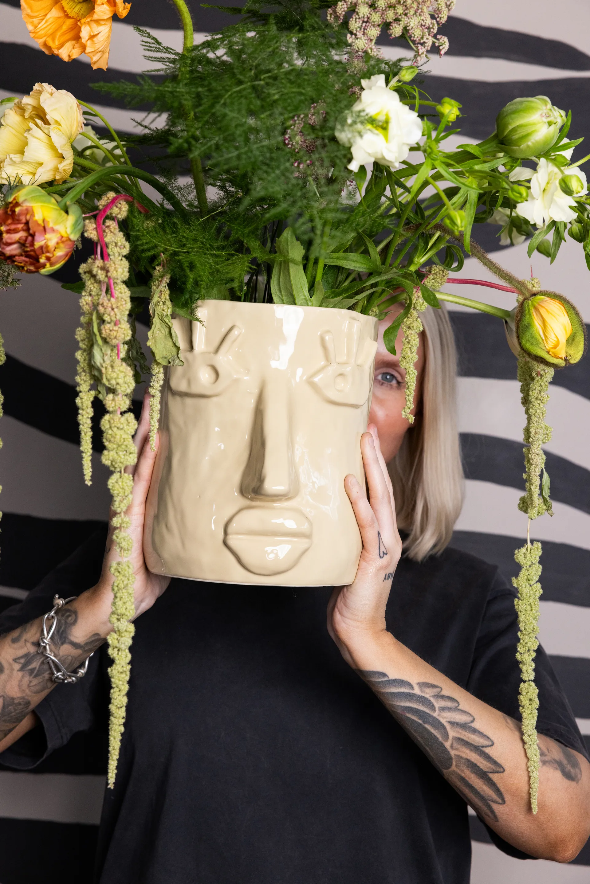 Pot Facy L 24x19x22 cm, Beige Byon