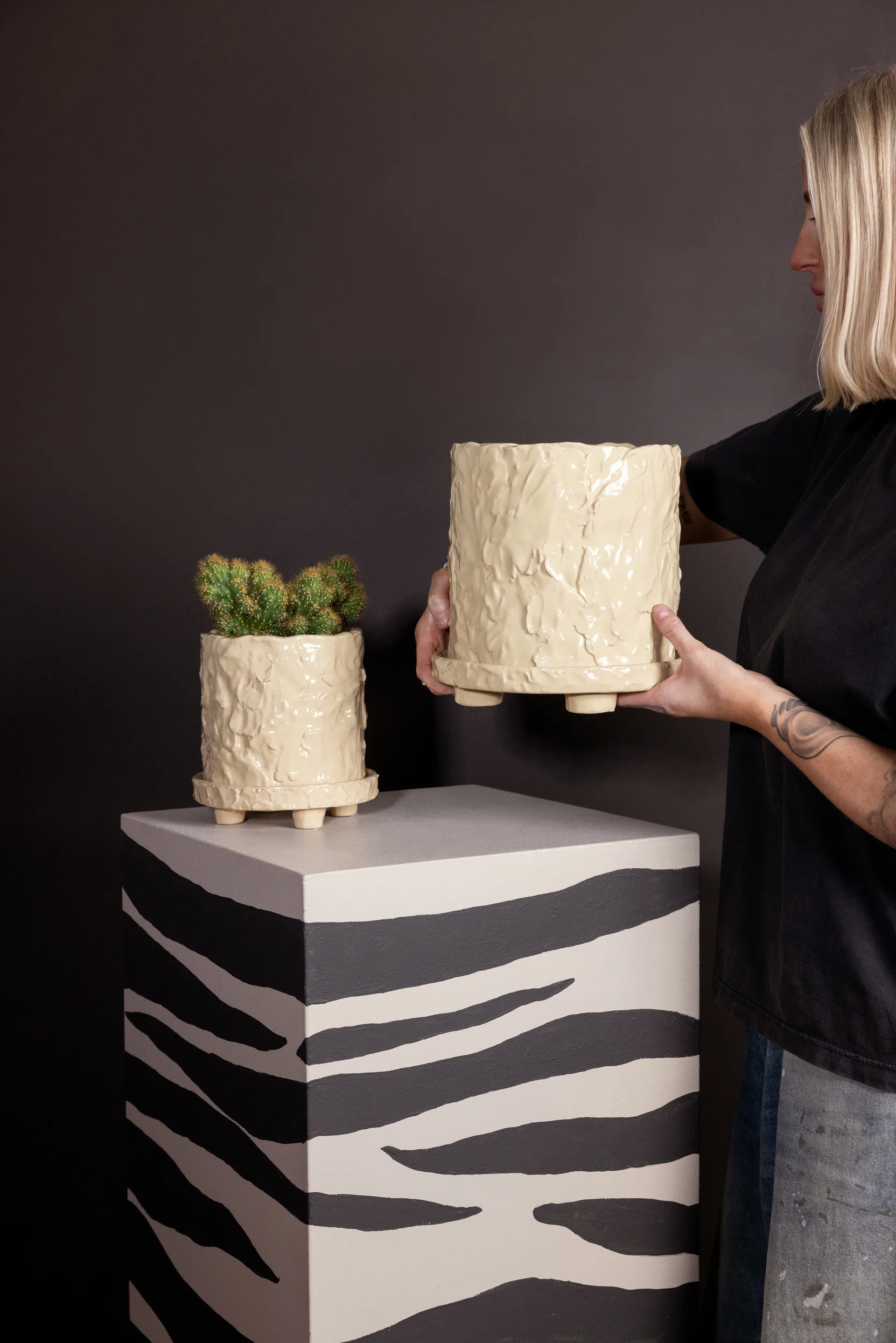 Pot Muddy L Ø23 cm, Beige Byon