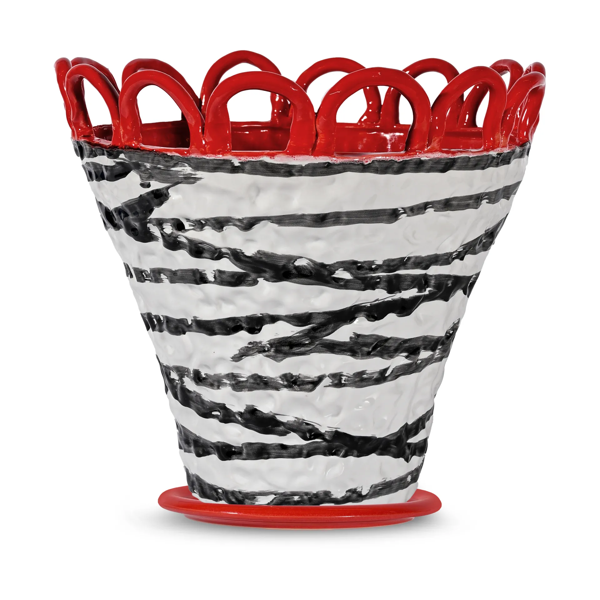 Pot Patty L Ø30 cm, Zebra-rouge Byon