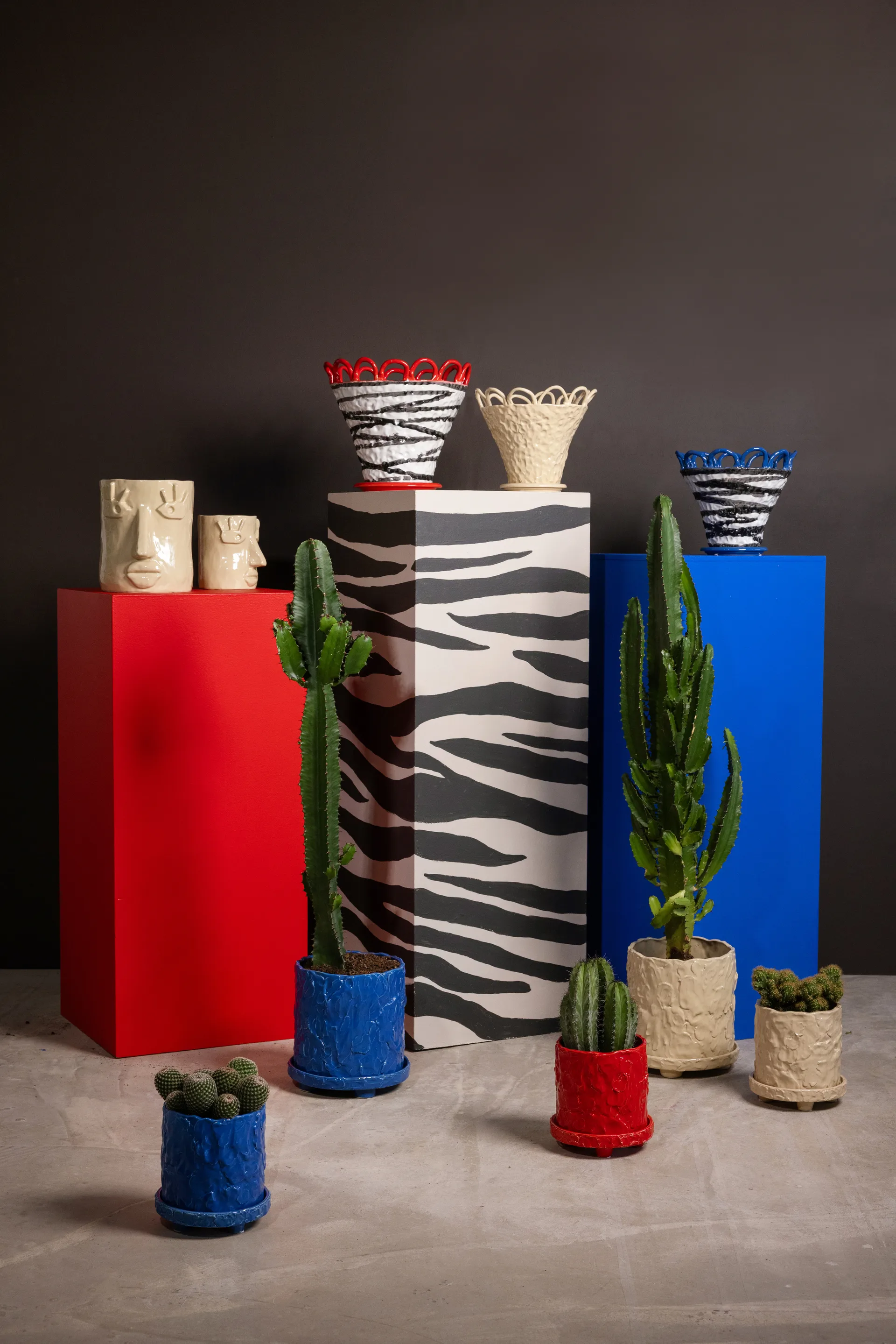 Pot Patty L Ø30 cm, Zebra-rouge Byon