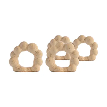 Rond de serviette Porto lot de 4 - Beige - Byon