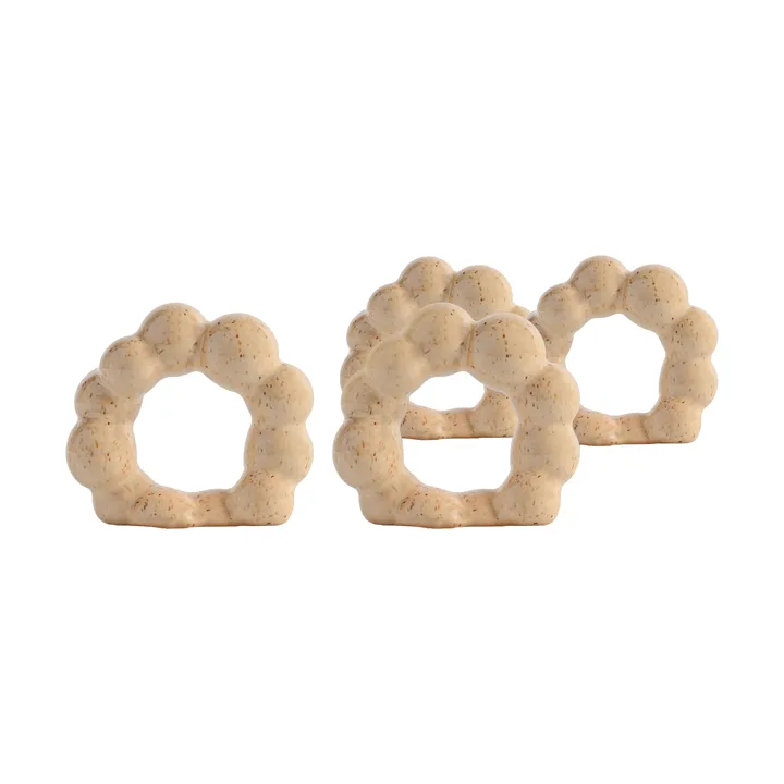 Rond de serviette Porto lot de 4 - Beige - Byon