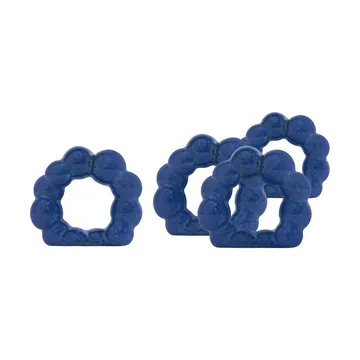 Rond de serviette Porto lot de 4 - Bleu - Byon