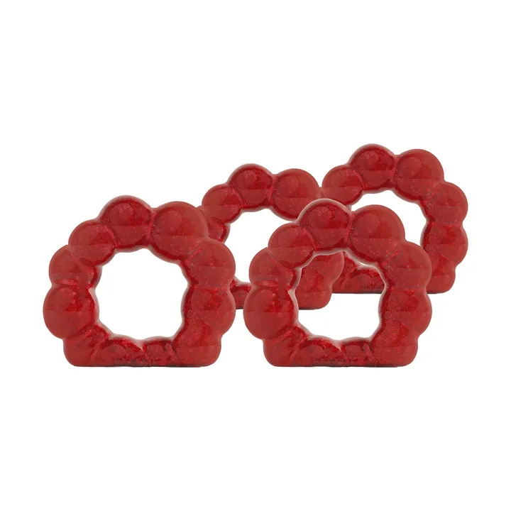 Rond de serviette Porto lot de 4 - Rouge - Byon